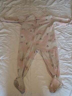Carter's Pink Sheep Print Fleece Footed One-Piece